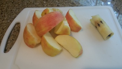 apple slices - discard the core 