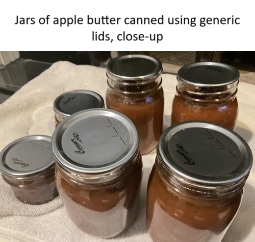 Close-up Generic (left) vs Ball (right) canning lids