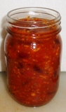 filling th e jars with chili