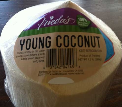 young shaved coconuts