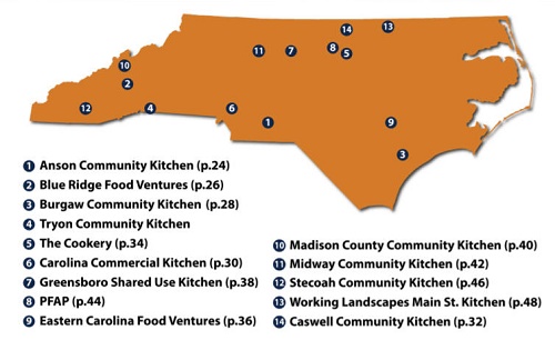 Map of NC commercial kitchens