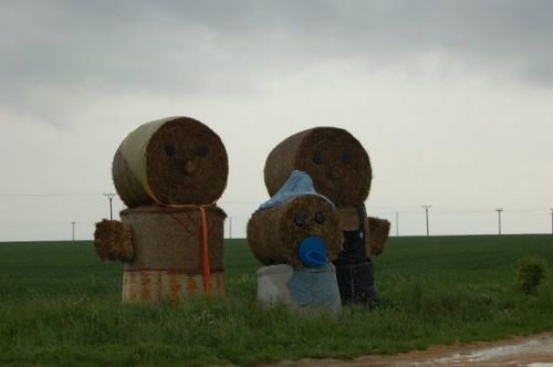 Hay bale couple