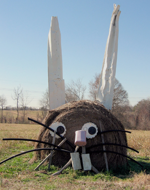 Hay bale rabbit