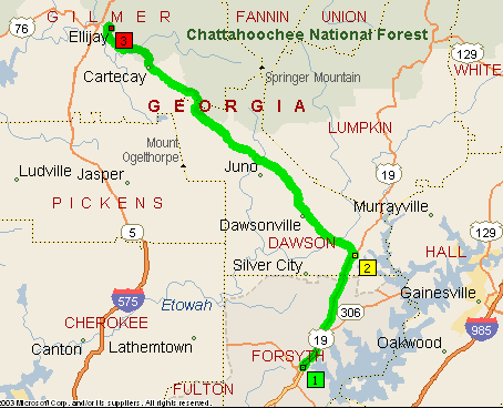 Map of the Apple Orchards and Roadside Stands in Ellijay, Georgia