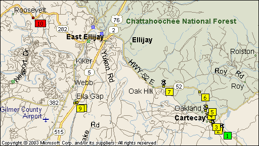 Ellijay Ga On Map Map Of The Apple Orchards And Roadside Stands In Ellijay, Georgia