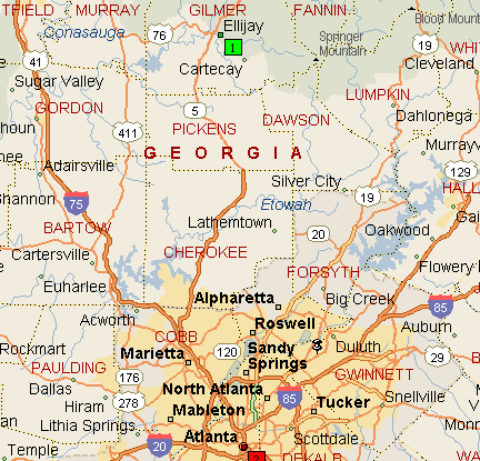 Ellijay Ga On Map Map Of The Apple Orchards And Roadside Stands In Ellijay, Georgia