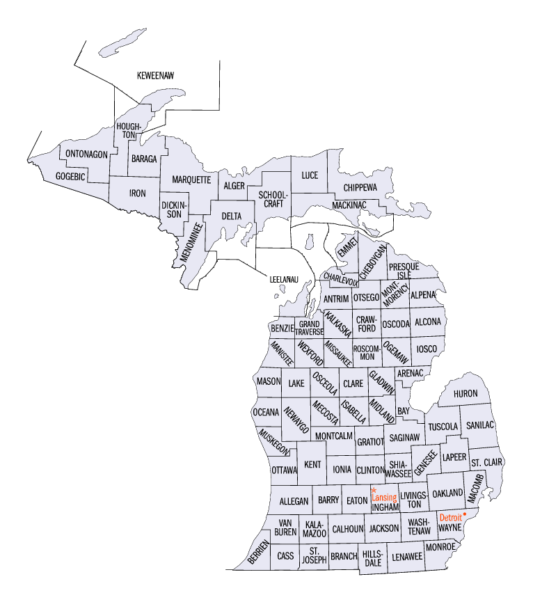 MI County Map