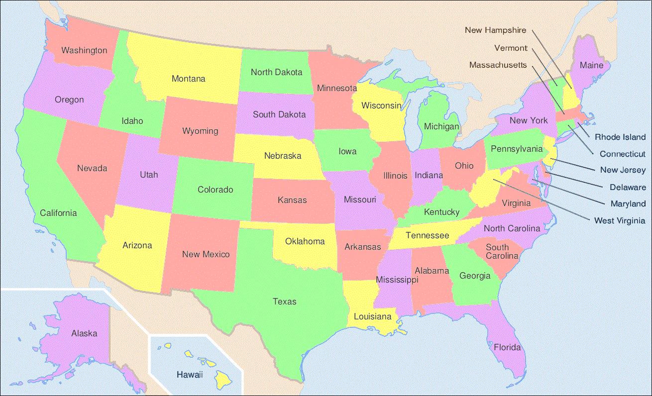 Map of United States 