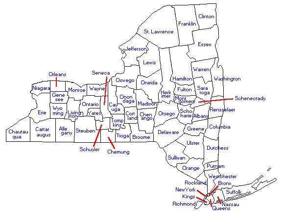 New York State county map