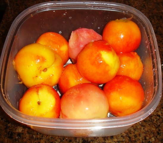 peeled peaches