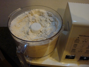 pie dough in a food processor