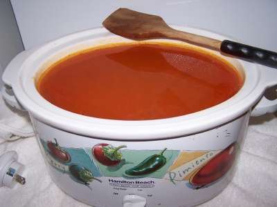 tomato puree in the crock-pot