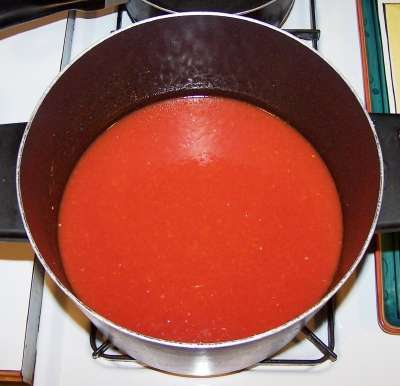 Cooking tomato puree